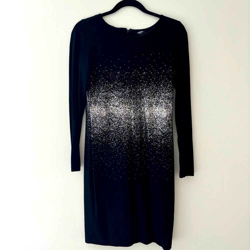 Black party dress with long sleeves